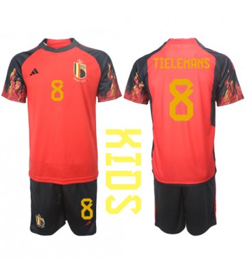 Belgien Youri Tielemans #8 Hemmakläder Barn VM 2022 Kortärmad (+ Korta byxor)